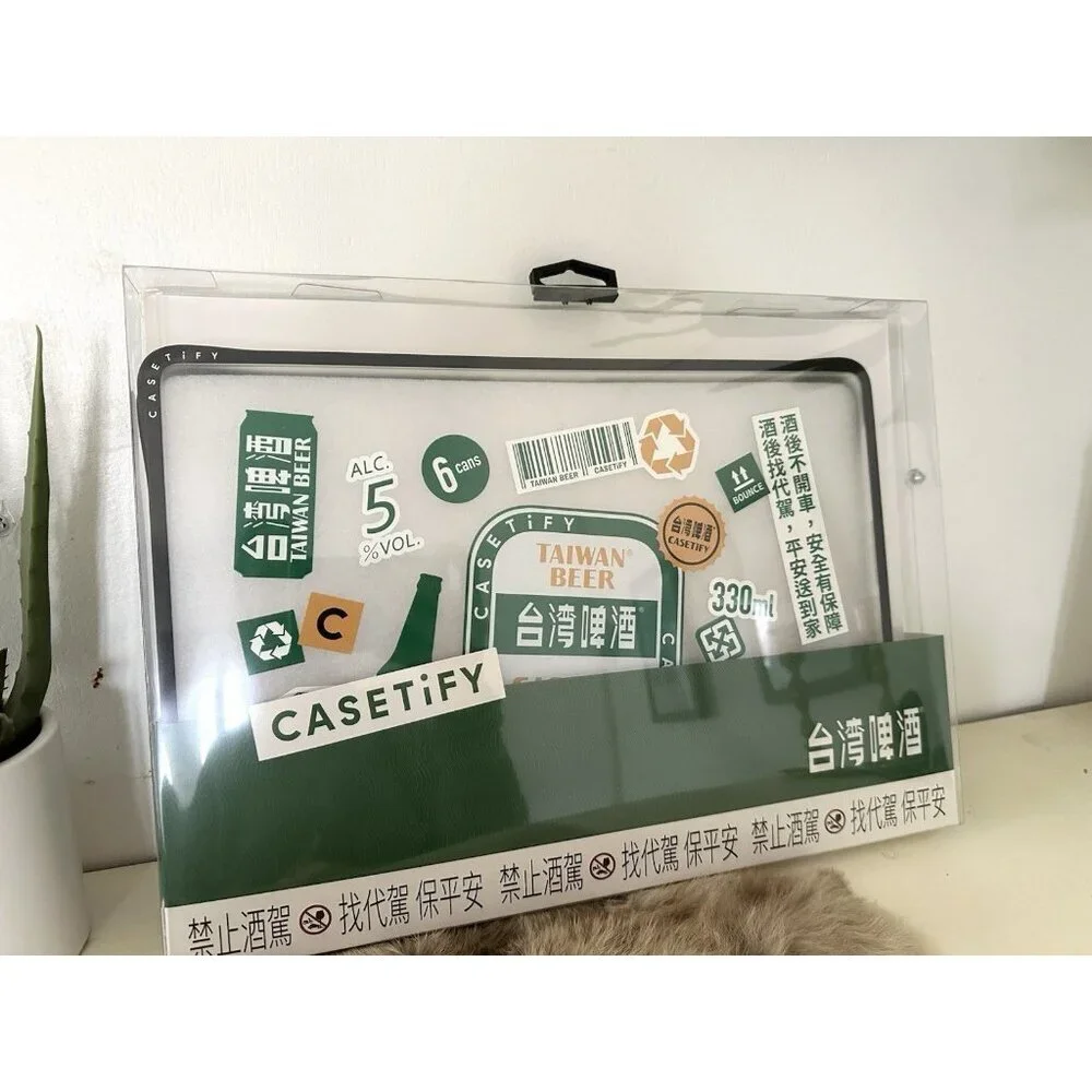 Casetify Taiwan Beer Stickers Laptop Clear Impact Laptop Case NEW MacBook Air 15